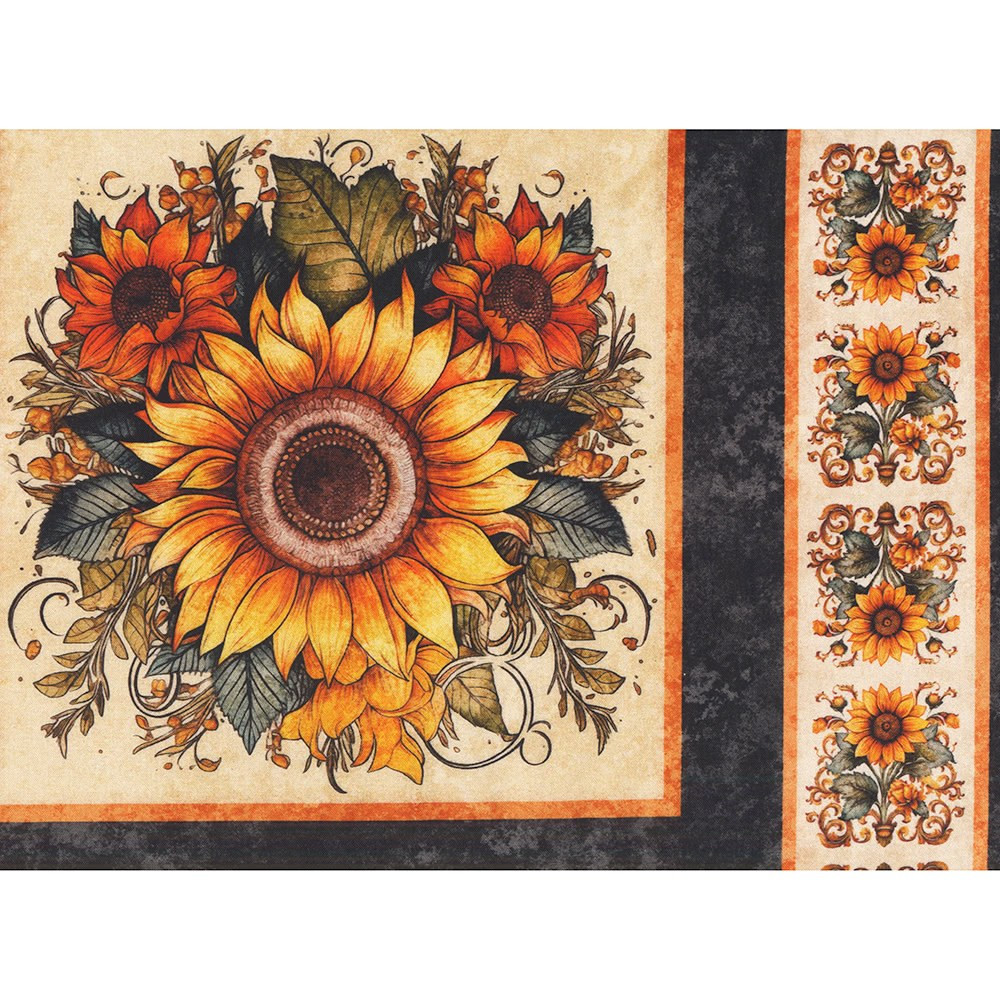 Quilting Treasures Sunflower Serenade Dan Morris Yellow Black